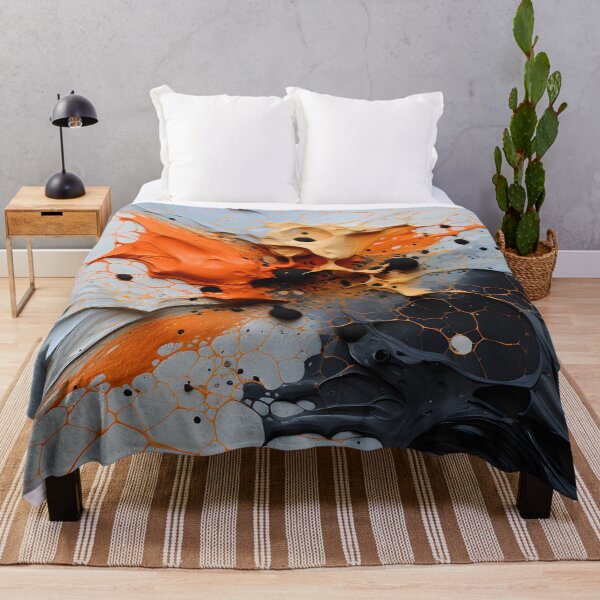Item preview, Abstract Orange, Black, and Grey Splat designed and sold by InkBlvd.