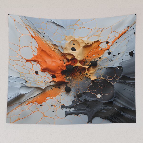 Item preview, Abstract Orange, Black, and Grey Splat designed and sold by InkBlvd.