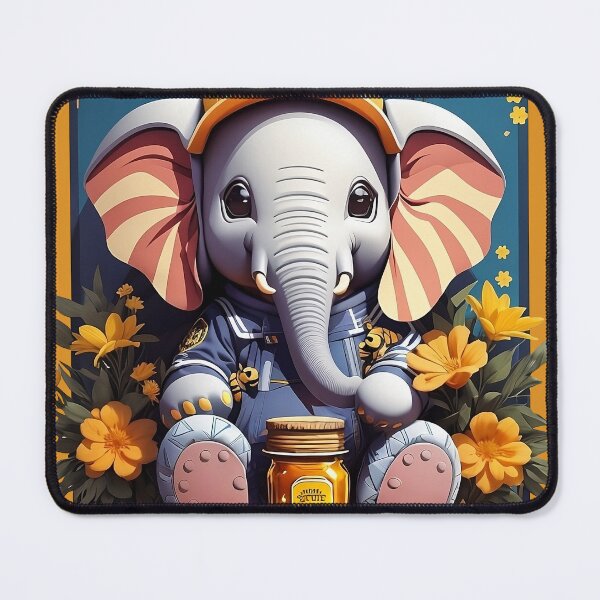 Item preview, Baby elephant with honey pot designed and sold by biiid.
