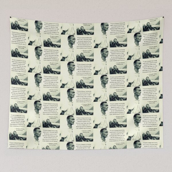 Item preview,  Hermann Hesse portrait  and quote: I have always believed... that whatever good or bad fortune may come our way we can always give it meaning... designed and sold by artbleed.