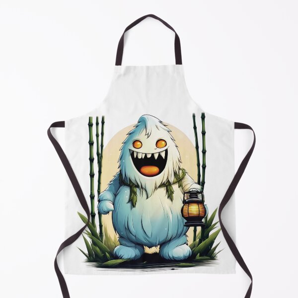 Item preview, A Silly and Cute Snow Monster with a Lantern Standing in a Bamboo Grove designed and sold by Wubimonkey.
