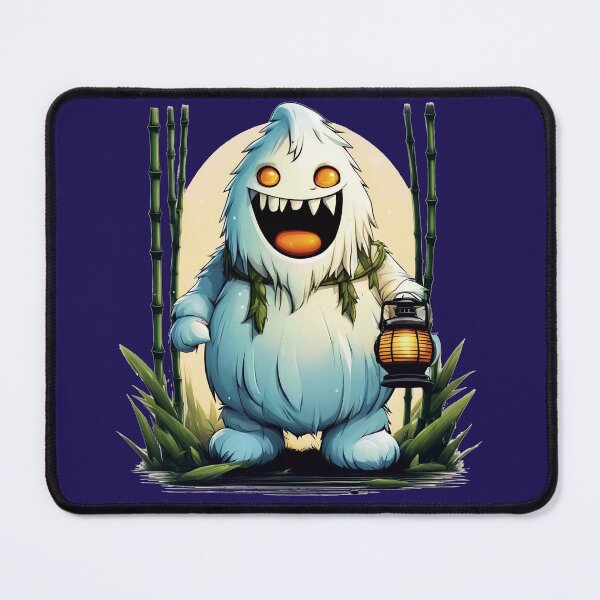 Item preview, A Silly and Cute Snow Monster with a Lantern Standing in a Bamboo Grove designed and sold by Wubimonkey.