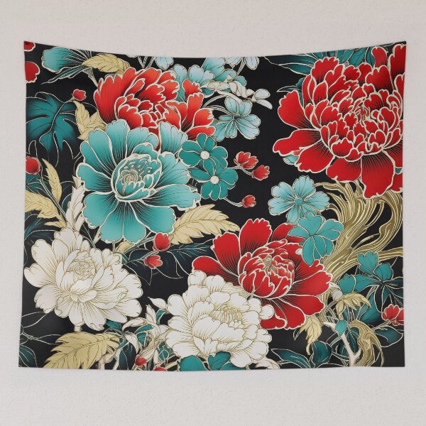 Item preview, Asian flower pattern designed and sold by Meeheemaha.