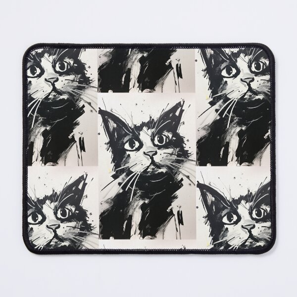 Item preview, Eccentric Cat: Unique Black and White Graphic designed and sold by Piotrek0001.