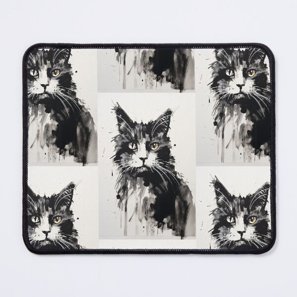 Item preview, Eccentric Cat: Unique Black and White Graphic designed and sold by Piotrek0001.
