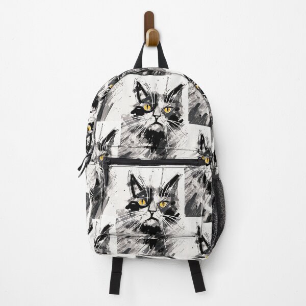 Item preview, Eccentric Cat: Unique Black and White Graphic designed and sold by Piotrek0001.