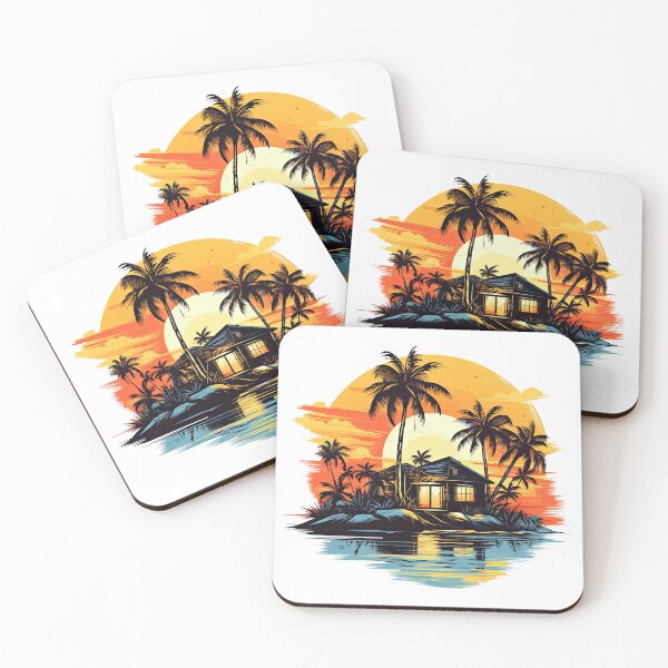 Item preview, Home with Coconut Tree Againts Sunset designed and sold by eyestetix.