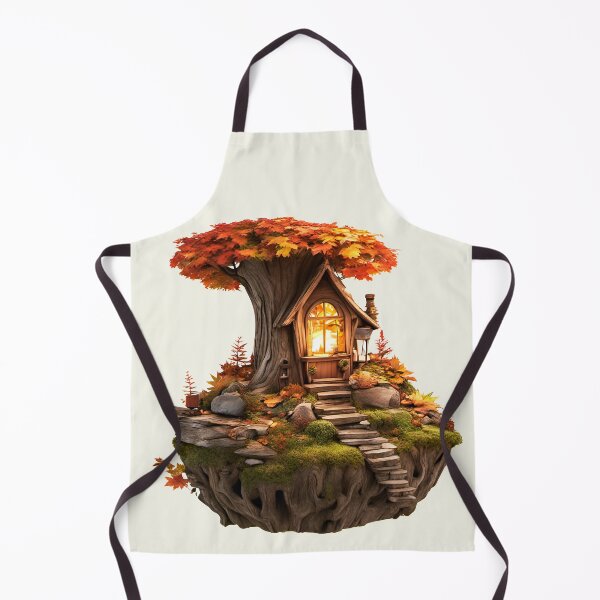 Item preview, Autumn fairy house floating island designed and sold by DreamlifeBackgrounds.