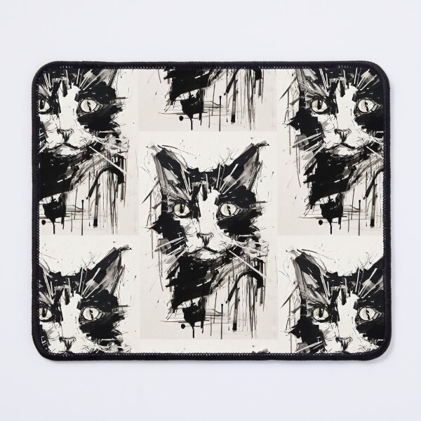 Item preview, Eccentric Cat: Unique Black and White Graphic designed and sold by Piotrek0001.