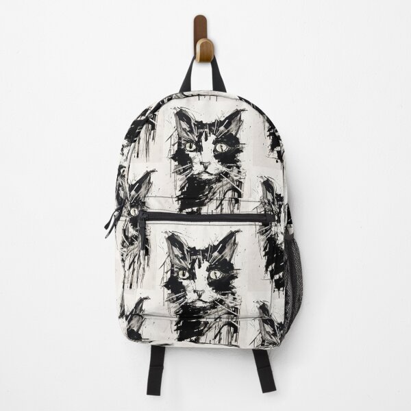 Item preview, Eccentric Cat: Unique Black and White Graphic designed and sold by Piotrek0001.