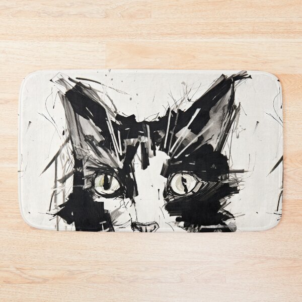 Item preview, Eccentric Cat: Unique Black and White Graphic designed and sold by Piotrek0001.