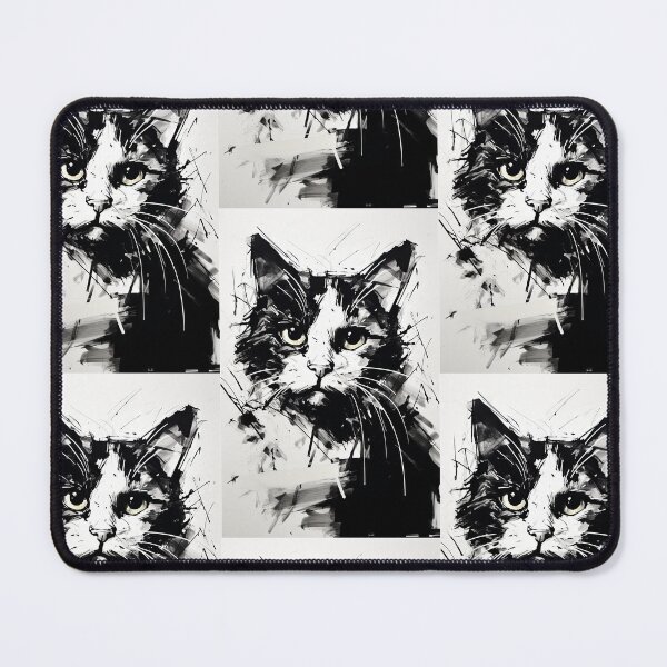 Item preview, Eccentric Cat: Unique Black and White Graphic designed and sold by Piotrek0001.