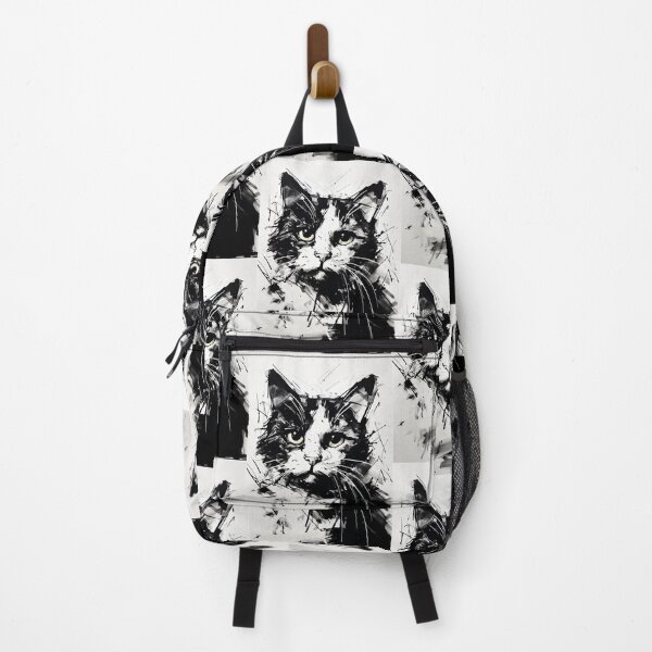 Item preview, Eccentric Cat: Unique Black and White Graphic designed and sold by Piotrek0001.