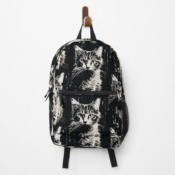 Item preview, Eccentric Cat: Unique Black and White Graphic designed and sold by Piotrek0001.