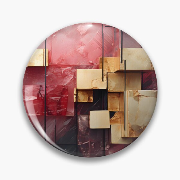 Item preview, Contemporary Gold and Red Cubes | Abstract Geometric designed and sold by InkBlvd.