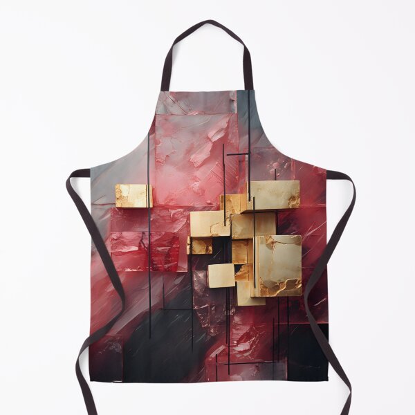 Item preview, Contemporary Gold and Red Cubes | Abstract Geometric designed and sold by InkBlvd.