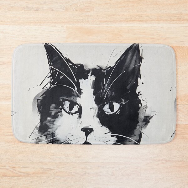 Item preview, Eccentric Cat: Unique Black and White Graphic designed and sold by Piotrek0001.