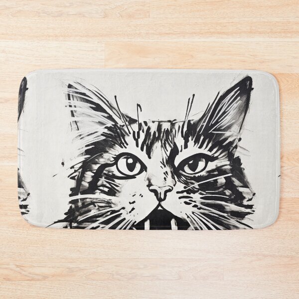 Item preview, Eccentric Cat: Unique Black and White Graphic designed and sold by Piotrek0001.