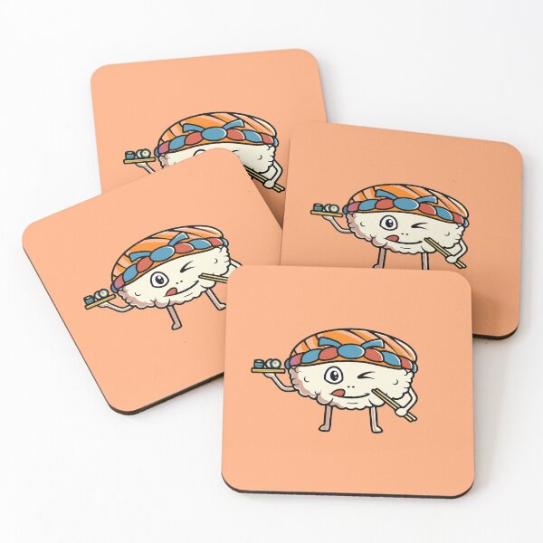 Item preview, Cute sushi smiling cartoon illustration designed and sold by cubbone.
