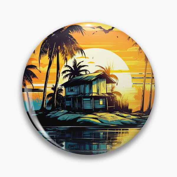 Item preview, Home with Coconut Tree Againts Sunset 2 designed and sold by eyestetix.