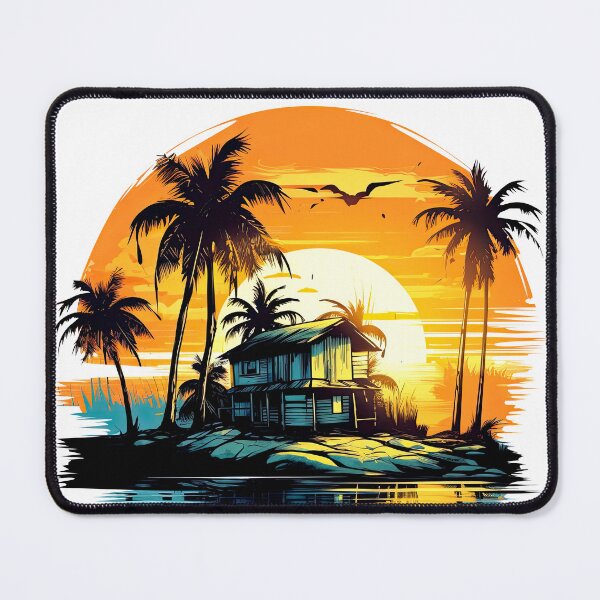 Item preview, Home with Coconut Tree Againts Sunset 2 designed and sold by eyestetix.