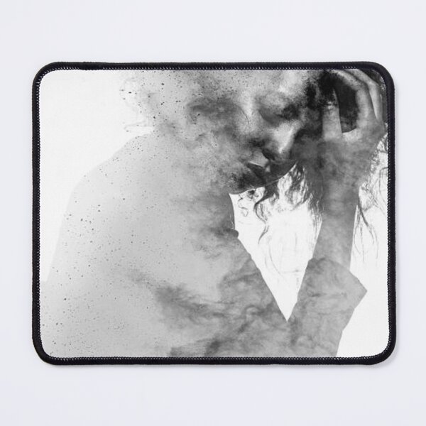 Item preview, Unhappy woman's form double exposed with paint splatter effect designed and sold by MTShoppingLine.