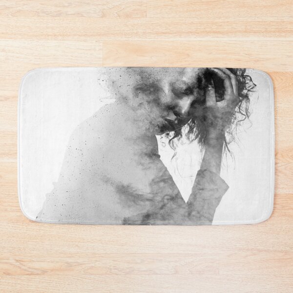 Item preview, Unhappy woman's form double exposed with paint splatter effect designed and sold by MTShoppingLine.