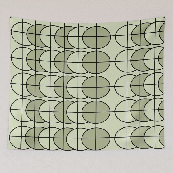 Item preview, Green Circles Stripes Geometric Pattern designed and sold by Nisha Prabhu.