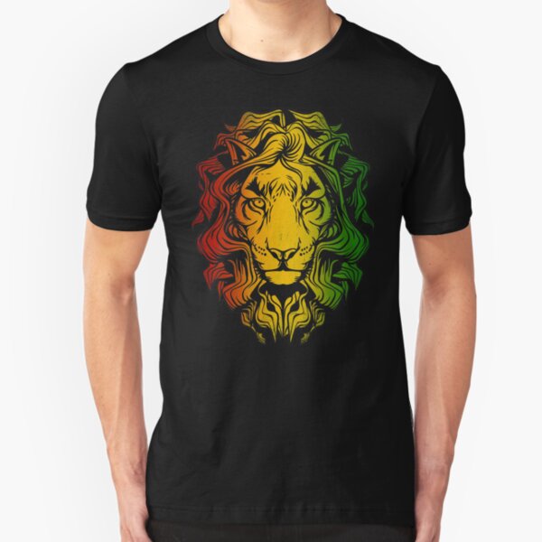 JAH RASTAFARI LONG SLEEVE T-SHIRT Reggae Rasta Lion of Judah Rastafarian