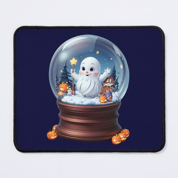 Item preview, Halloween snow globe. cute ghost in the snow , pumpkin, jack o'lantern  designed and sold by KiraChie.