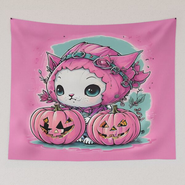 Item preview, Cute Spooky Pink Cat  designed and sold by celartinspire.