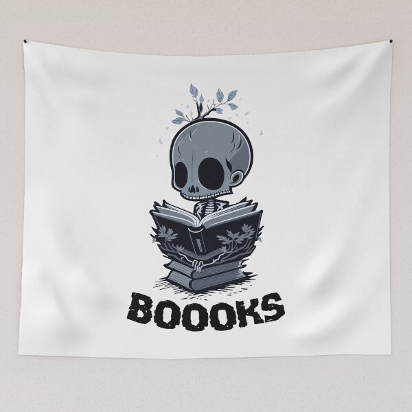 Item preview, Boooks Skeleton Reading a Book Booo Halloween Boo designed and sold by Peculiarts.