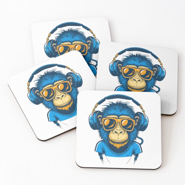 Item preview, Monkey wearing headphones, monkey wearing glasses, monkey hiphop style designed and sold by GreyStanzione1.