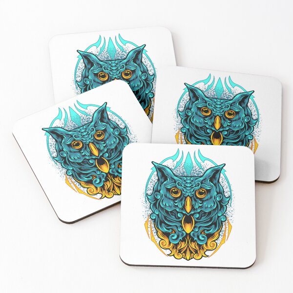 Item preview, Owl head, owl head decoration, colorful owl head designed and sold by GreyStanzione1.