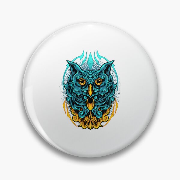 Item preview, Owl head, owl head decoration, colorful owl head designed and sold by GreyStanzione1.