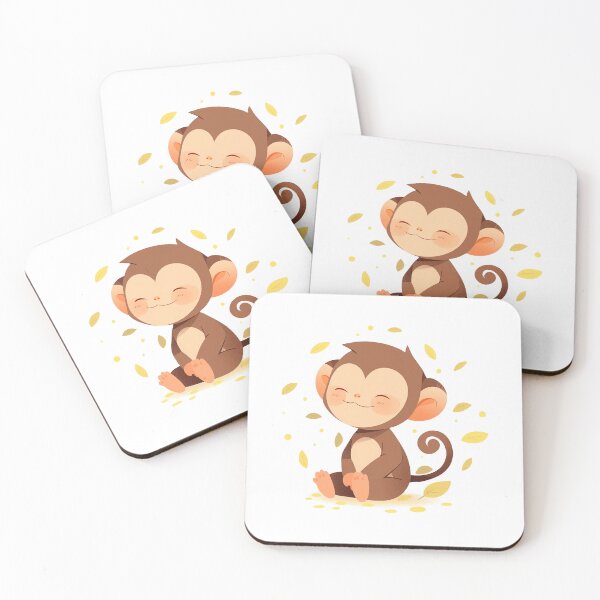 Item preview, Cute Smiling Monkey designed and sold by whimsizoo.