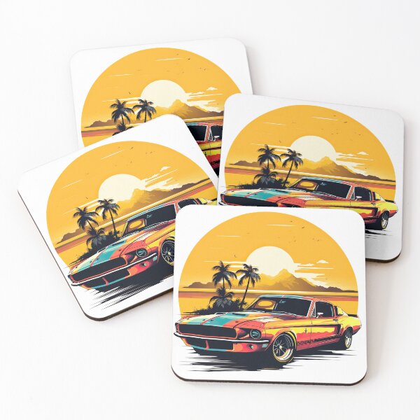 Item preview, Retro Sport Car Against Sunset 5 designed and sold by eyestetix.