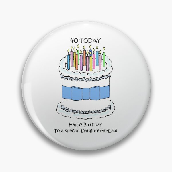 Item preview, Daughter-in-Law Happy 40th Birthday Cake and Candles designed and sold by KateTaylor.
