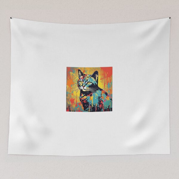 Item preview, Andy Warhol style cat designed and sold by AI-friend.