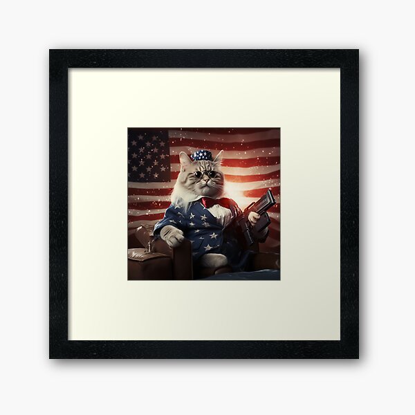 Item preview, cat holding a gun designed and sold by giz14.