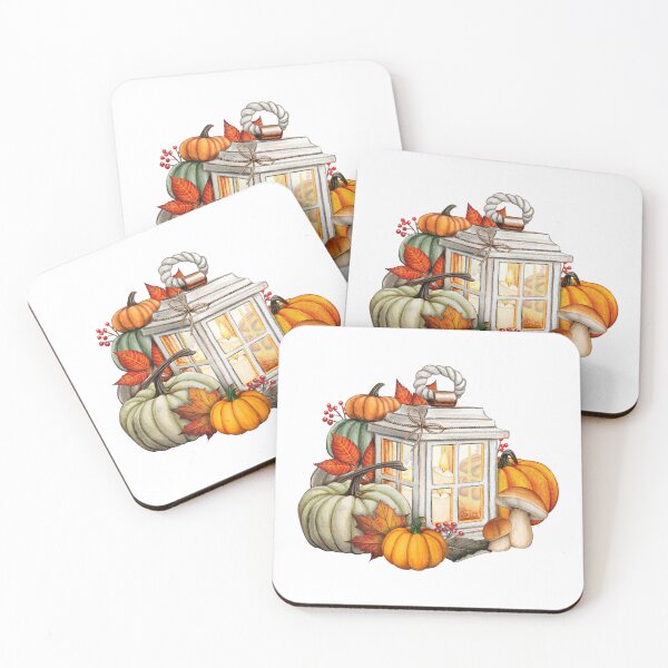 Item preview, Watercolor Candle Lantern with Autumn Decorations designed and sold by JAG2B.