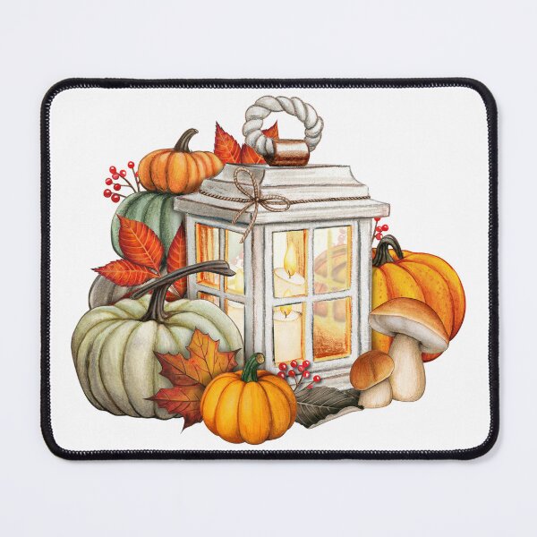 Item preview, Watercolor Candle Lantern with Autumn Decorations designed and sold by JAG2B.