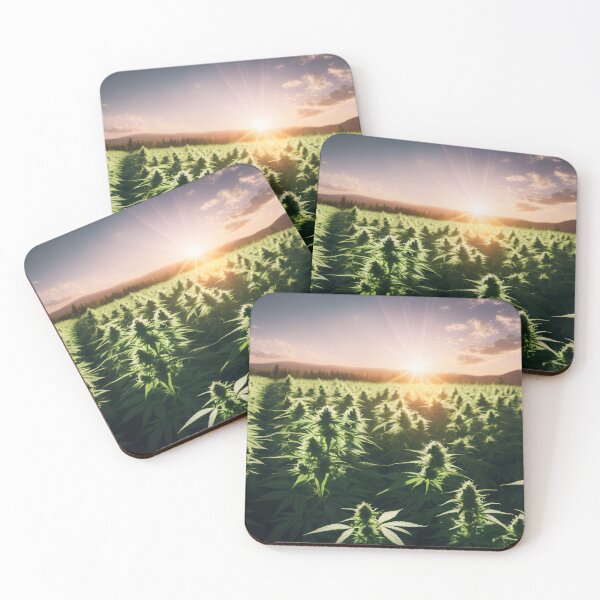 Item preview, Marijuana farm with sun rays in the background designed and sold by Robinson-Icious.