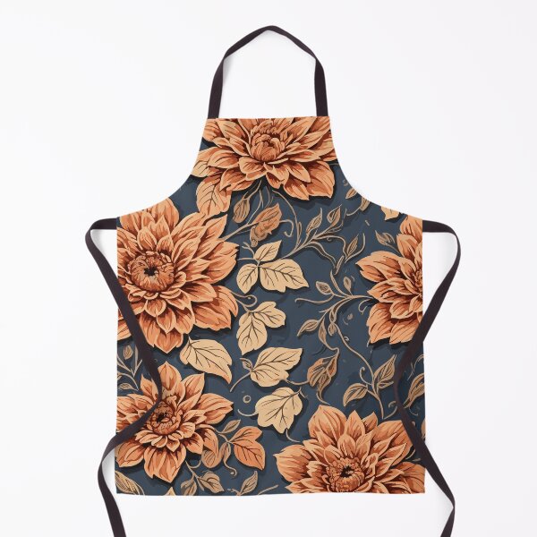 Item preview, Fall Flower and Leaves Pattern On Navy Blue designed and sold by GraphicsClub.