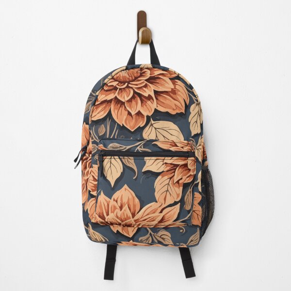 Item preview, Fall Flower and Leaves Pattern On Navy Blue designed and sold by GraphicsClub.