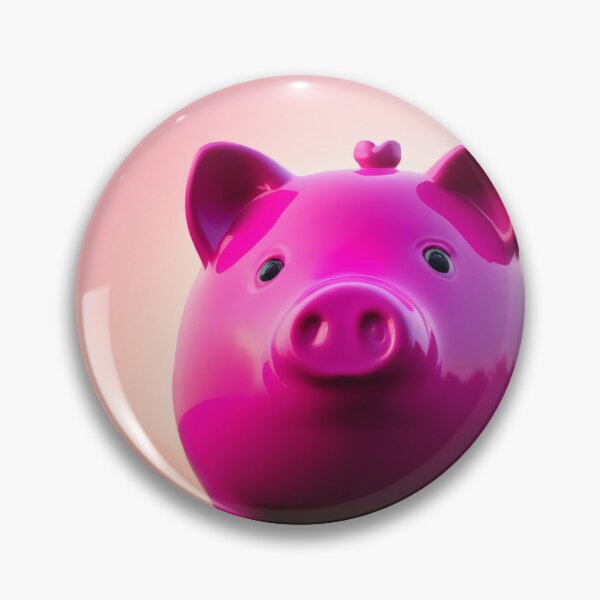 Item preview, Pink piggy bank with magenta background designed and sold by Robinson-Icious.