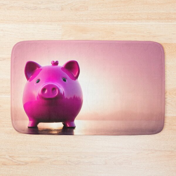 Item preview, Pink piggy bank with magenta background designed and sold by Robinson-Icious.