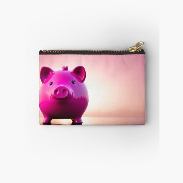 Item preview, Pink piggy bank with magenta background designed and sold by Robinson-Icious.