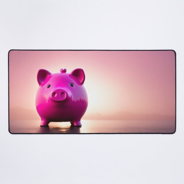 Item preview, Pink piggy bank with magenta background designed and sold by Robinson-Icious.