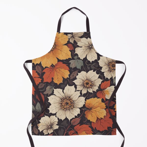 Item preview, Fall Flower and Leaves Pattern On Black designed and sold by GraphicsClub.